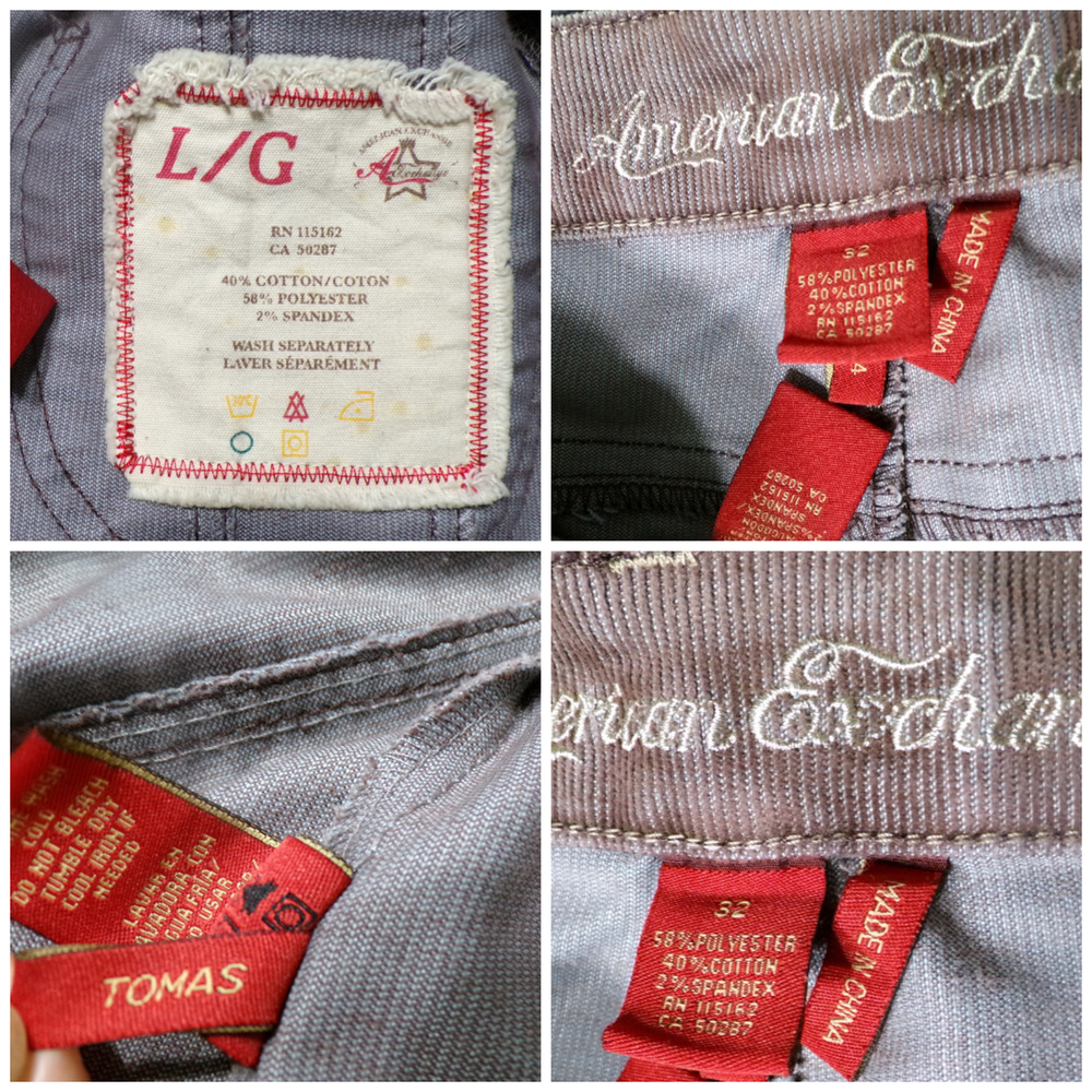 Y2k Blazer L Flare Pants 32x33 Burgundy Corduroy Grunge Boho American Exchange - Picture 16 of 16